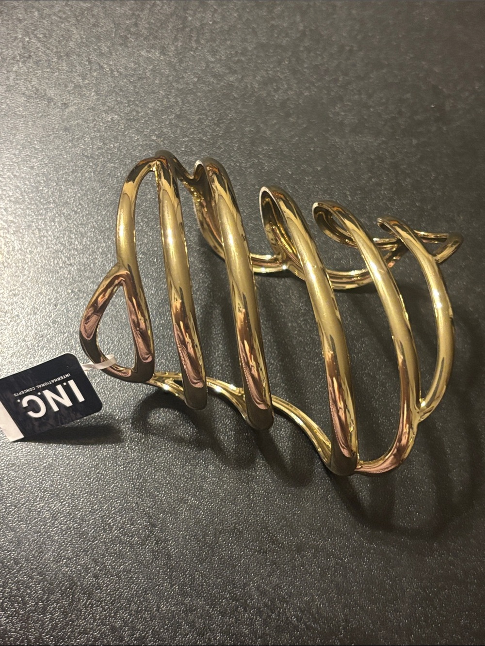 INC International Concepts Shiny Gold Spiral Cuff Bracelet Gold Row Cuff‎